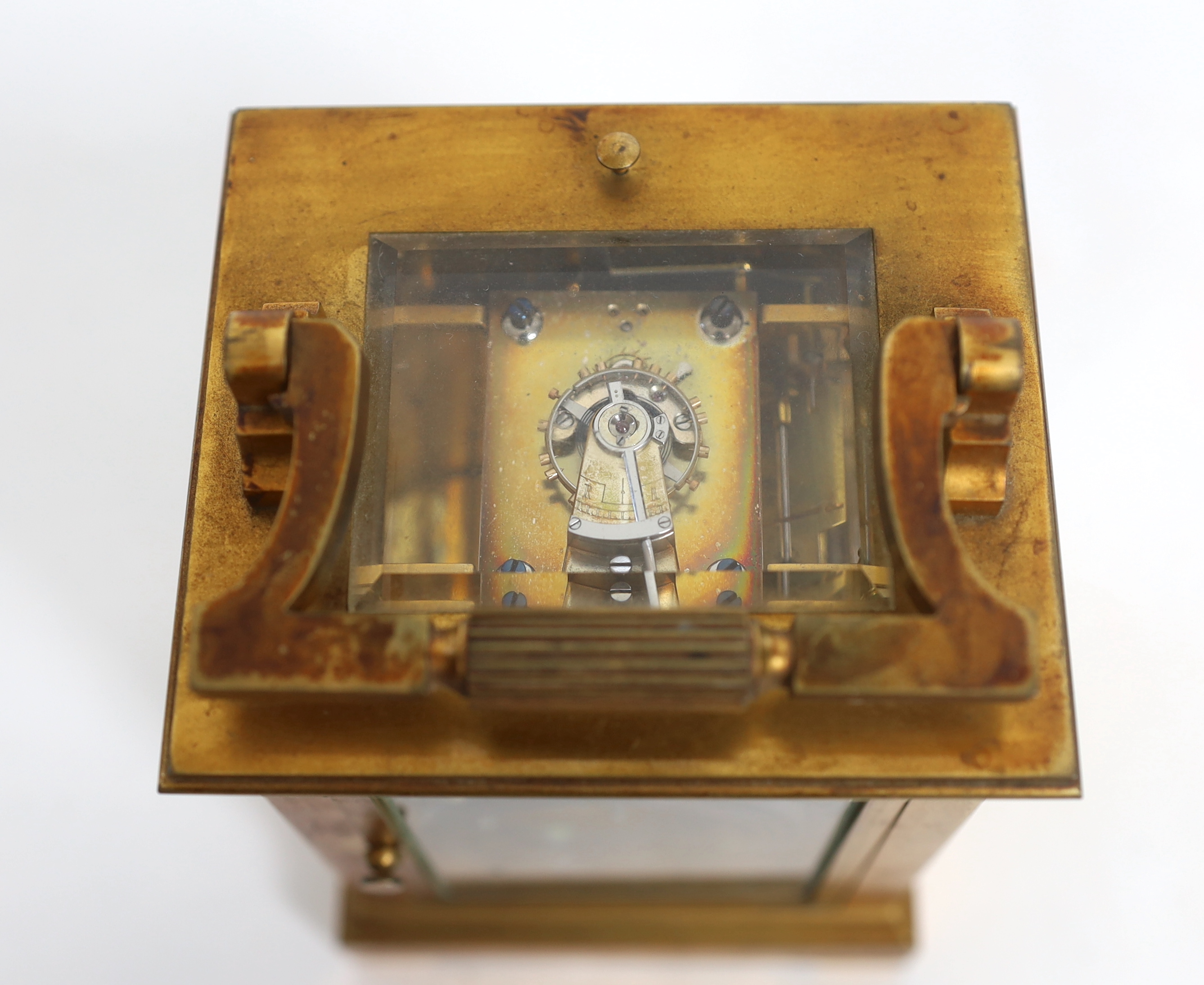 Henri Jacot. A late 19th century French quarter repeating carriage clock, circa 1885
